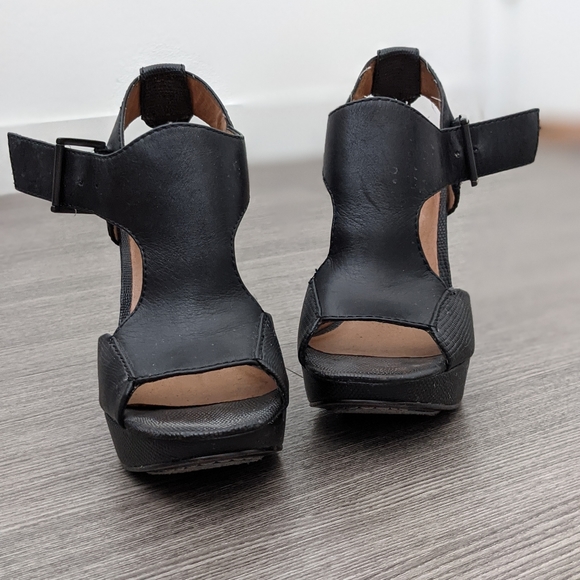 No 704b platform heels blk sz 36 - Picture 4 of 7